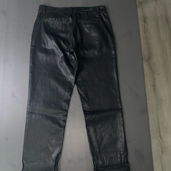 AG Adriano Goldschmied New Caden Black Leatherette Tailored Trouser - Picture 13 of 13